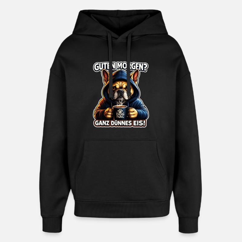 Bonjour. Glace très fine. - Sweat à capuche unisexe Stanley/Stella Oversized - noir