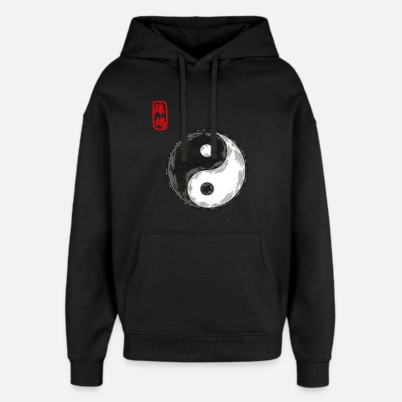 Yin et Yang - Sweat à capuche unisexe Stanley/Stella Oversized - noir