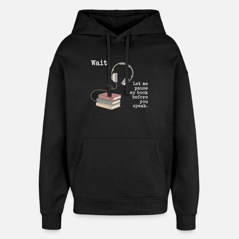 Hörbuch Kopfhörer Bücher - Oversized Unisex Hoodie von Stanley/Stella - Schwarz