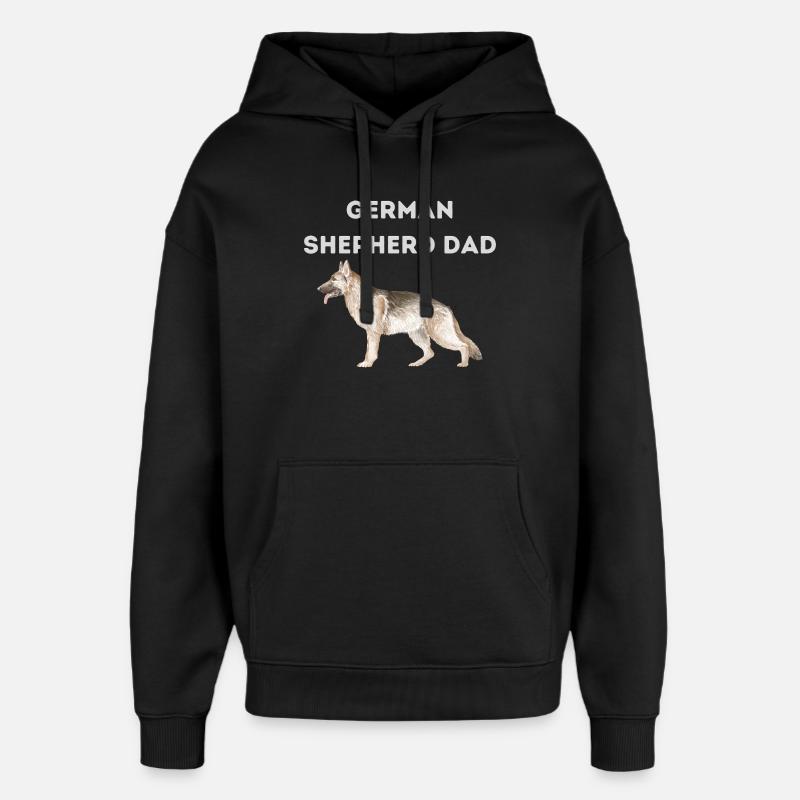 Papa berger allemand - Sweat à capuche unisexe Stanley/Stella Oversized - noir