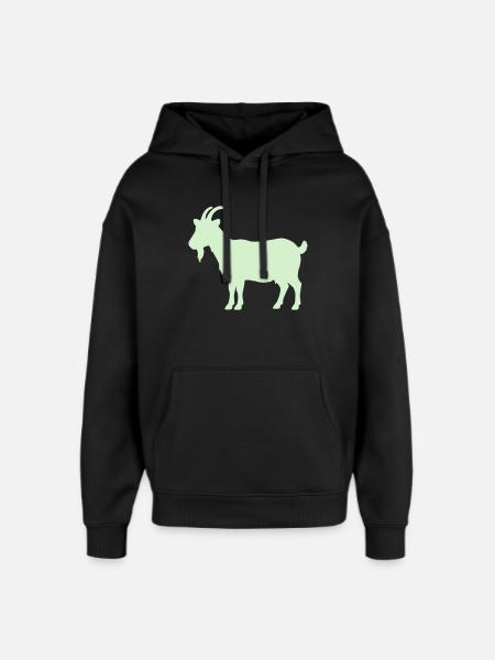 Mintgrüne Ziegen-Silhouette - Oversized Unisex Hoodie von Stanley/Stella - Schwarz