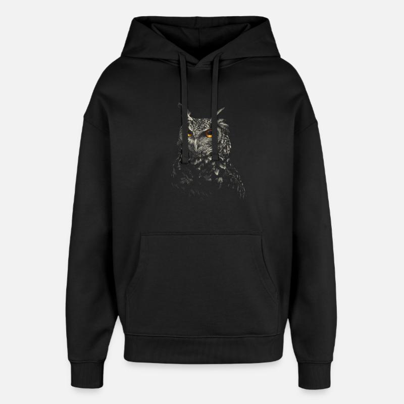 owl - Sweat à capuche unisexe Stanley/Stella Oversized - noir