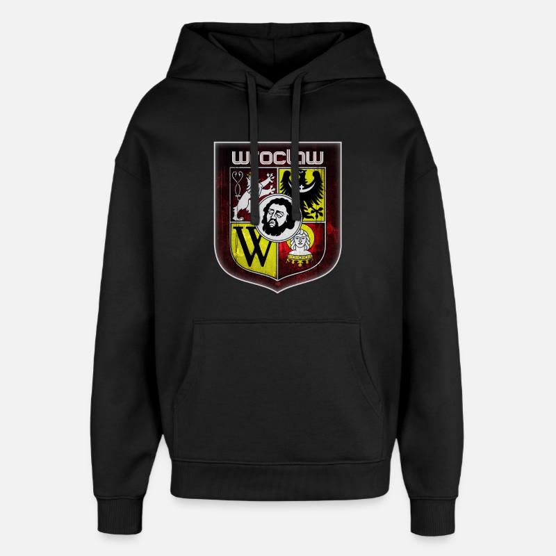 Wrocław - Pologne - Sweat à capuche unisexe Stanley/Stella Oversized - noir