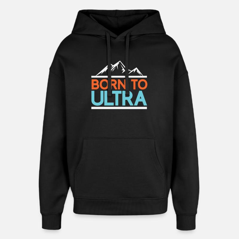 Né pour Ultra Running - Sweat à capuche unisexe Stanley/Stella Oversized - noir