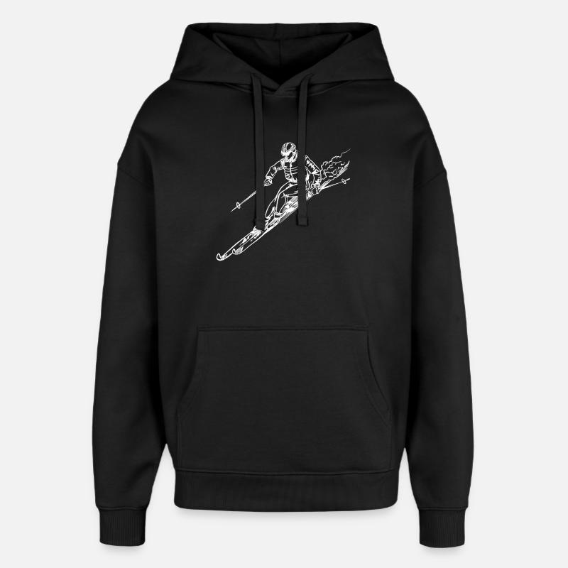 Ski - Oversized Unisex Hoodie von Stanley/Stella - Schwarz