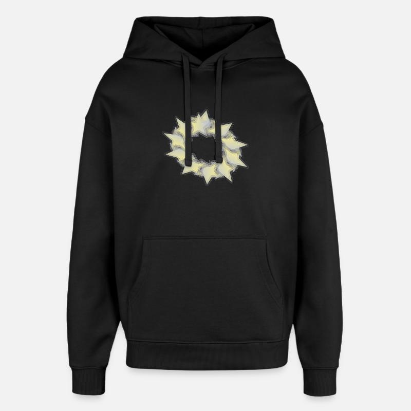 Muster Sternenkreis effect - Oversized Unisex Hoodie von Stanley/Stella - Schwarz