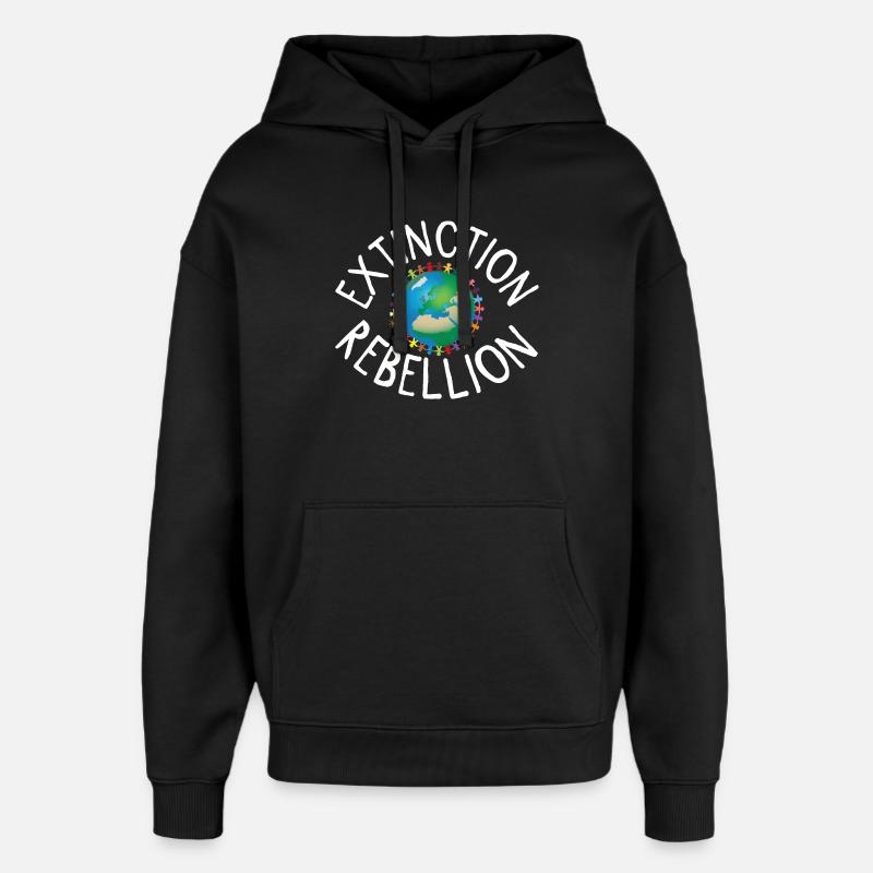 Extinction Rebellion Collier Humain Blanc - Sweat à capuche unisexe Stanley/Stella Oversized - noir