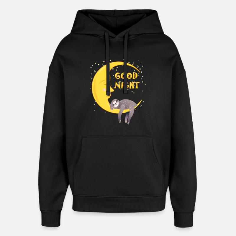 Bonne nuit, paresseux - Sweat à capuche unisexe Stanley/Stella Oversized - noir