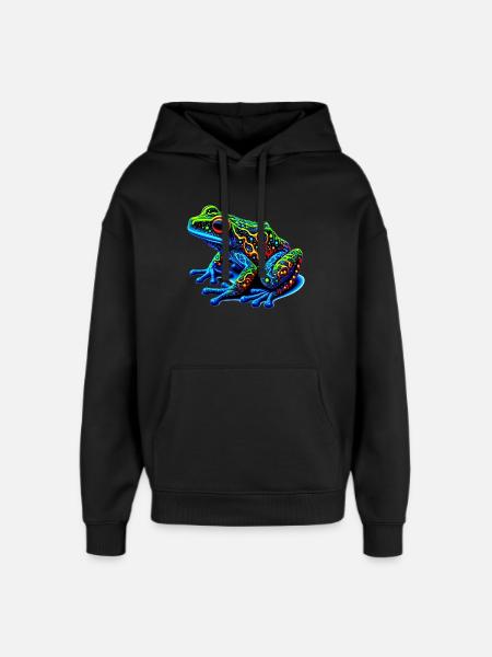 Frog - Oversized Unisex Hoodie by Stanley/Stella - black