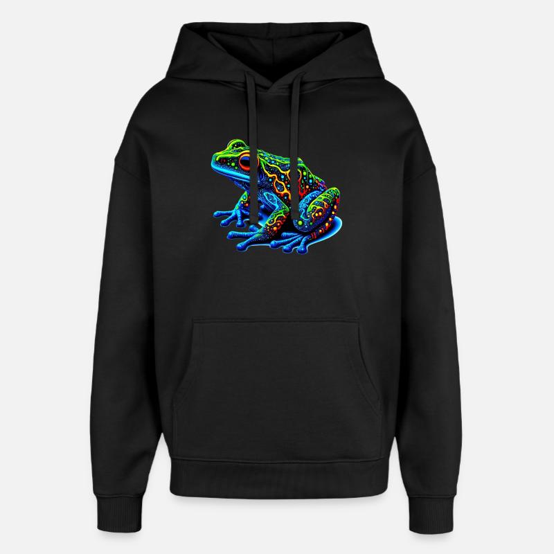 Frog - Oversized Unisex Hoodie by Stanley/Stella - black