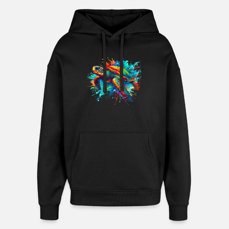 Turtle - Oversized Unisex Hoodie by Stanley/Stella - black