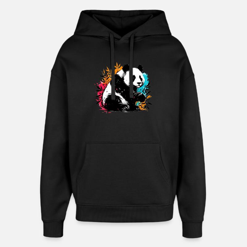 Panda - Oversized Unisex Hoodie von Stanley/Stella - Schwarz