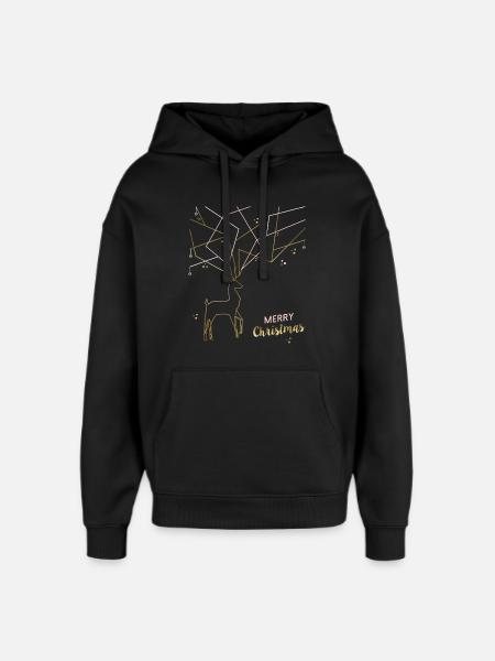 Filigrane de cerf, Joyeux Noël - Sweat à capuche unisexe Stanley/Stella Oversized - noir