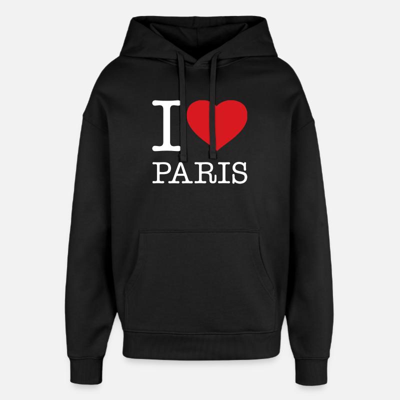 J’ADORE PARIS - Sweat à capuche unisexe Stanley/Stella Oversized - noir