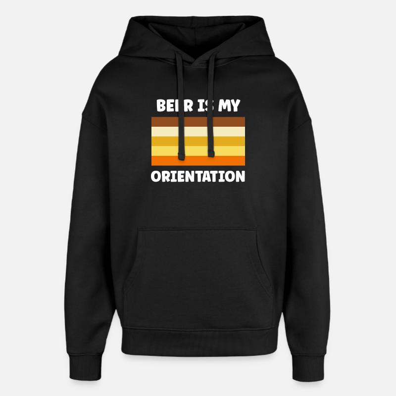Bière est mon orientation - Sweat à capuche unisexe Stanley/Stella Oversized - noir
