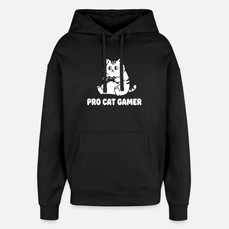 Pro Cat Gamer - Sweat à capuche unisexe Stanley/Stella Oversized - noir