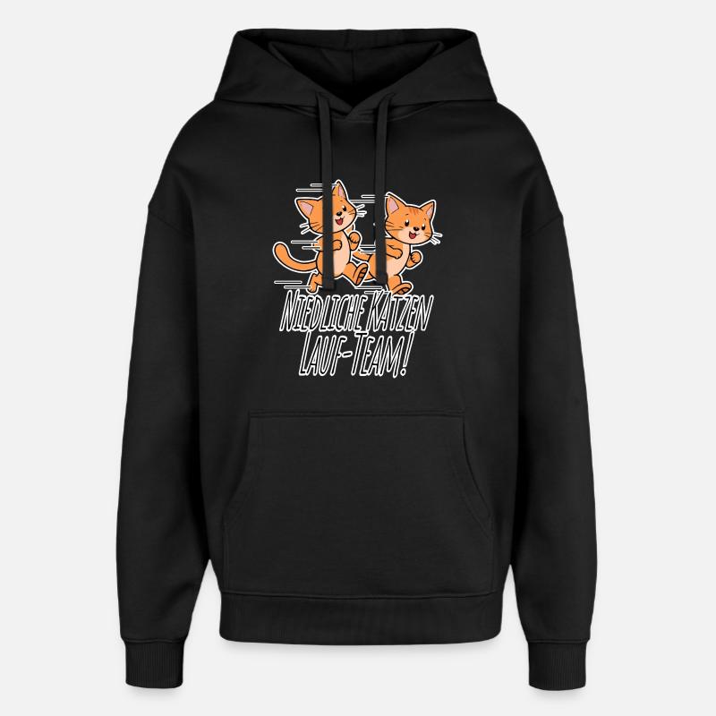 Équipe de course des chats mignons ! - Sweat à capuche unisexe Stanley/Stella Oversized - noir