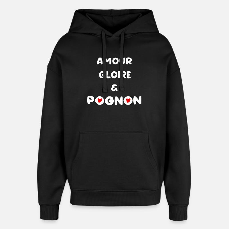 amour argent dollar - Sweat à capuche unisexe Stanley/Stella Oversized - noir