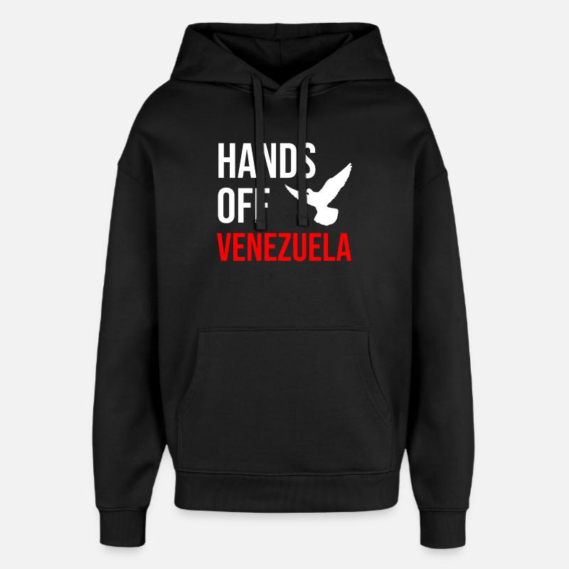 TOUCHE PAS AU VENEZUELA - Sweat à capuche unisexe Stanley/Stella Oversized - noir