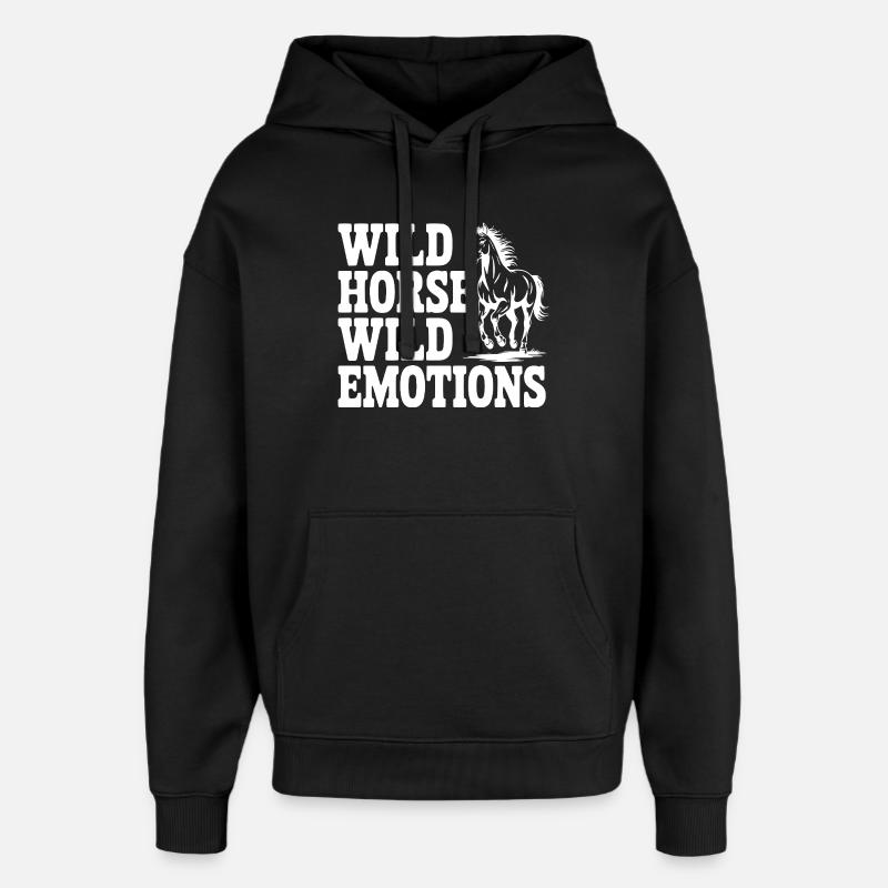Wildpferd, wilde Gefühle - Oversized Unisex Hoodie von Stanley/Stella - Schwarz