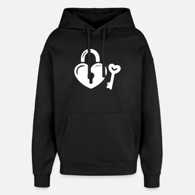 Clé de Cœur - Sweat à capuche unisexe Stanley/Stella Oversized - noir