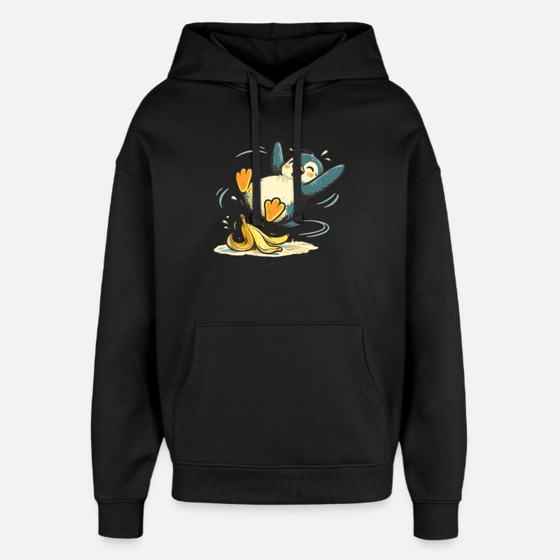 Banane Sauteuse du Pingouin - Sweat à capuche unisexe Stanley/Stella Oversized - noir