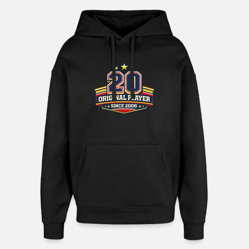 Insigne original Player 20 rétro - Sweat à capuche unisexe Stanley/Stella Oversized - noir
