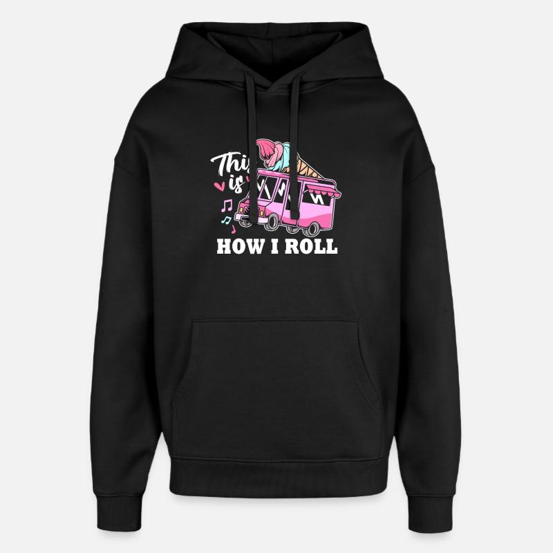 Eisdiele Eiswagen Eis Eiscreme - Sweat à capuche unisexe Stanley/Stella Oversized - noir