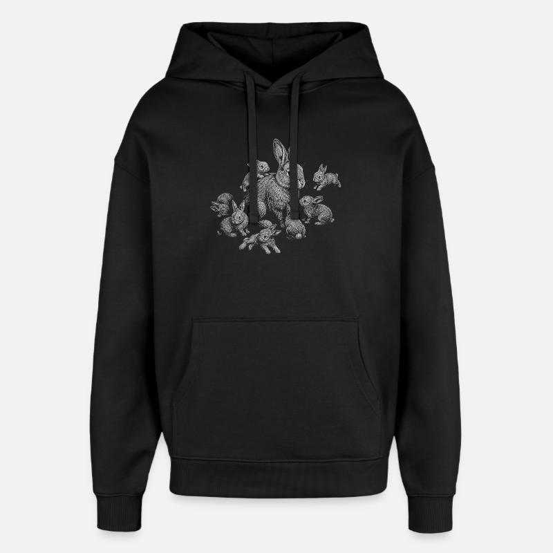 Rabbit - Oversized Unisex Hoodie by Stanley/Stella - black