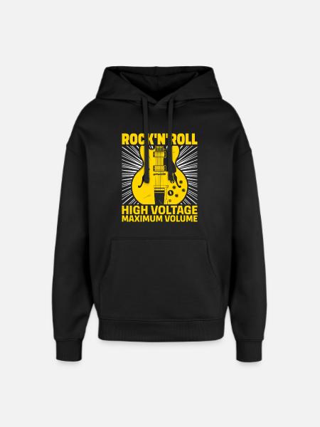 Rock'N'Roll Hochspannungsgitarre - Oversized Unisex Hoodie von Stanley/Stella - Schwarz