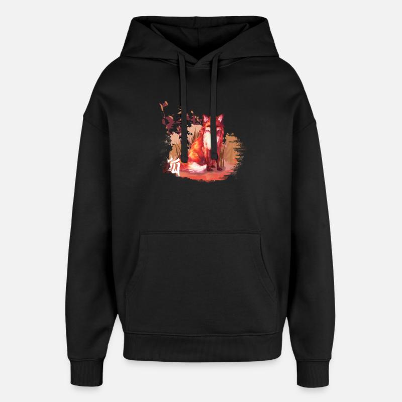 Herbstfuchs new world - Oversized Unisex Hoodie von Stanley/Stella - Schwarz