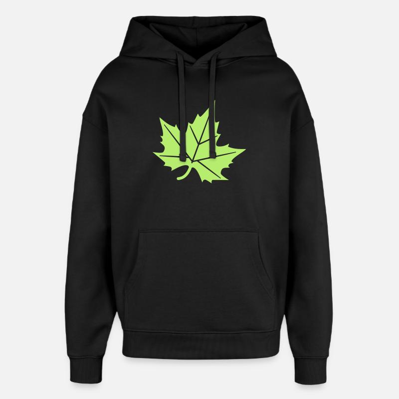 Conception de feuille de platane - Sweat à capuche unisexe Stanley/Stella Oversized - noir