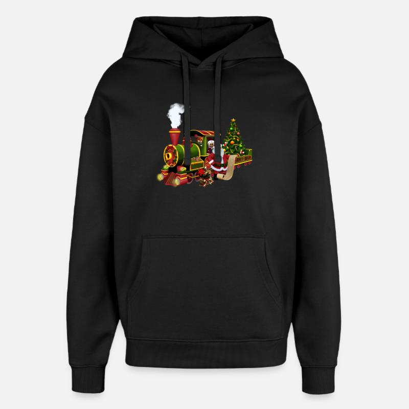 Santa mit einem Zug - Oversized Unisex Hoodie von Stanley/Stella - Schwarz
