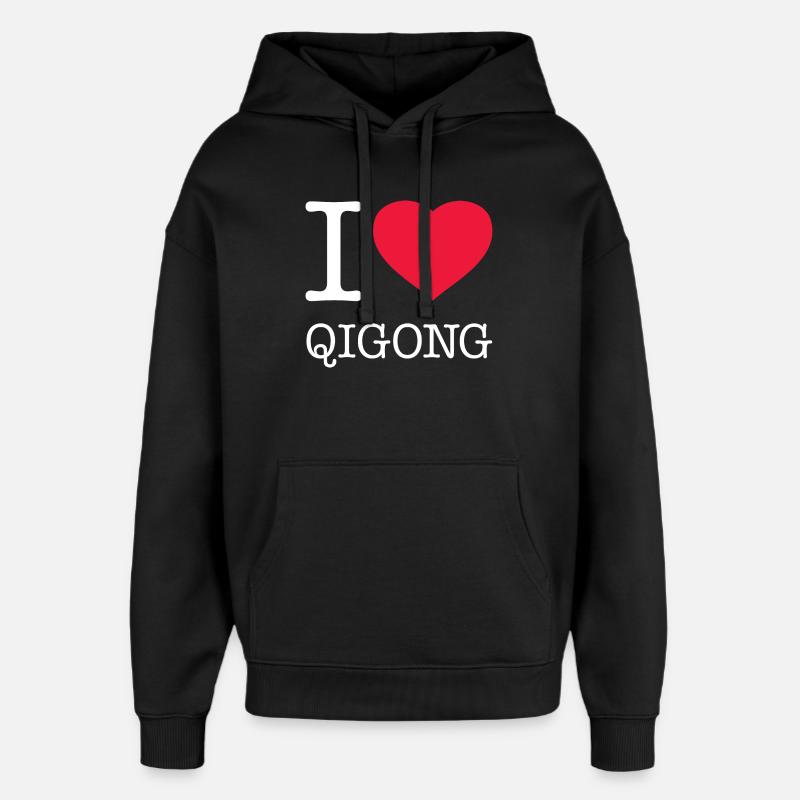J’ADORE LE QIGONG - Sweat à capuche unisexe Stanley/Stella Oversized - noir