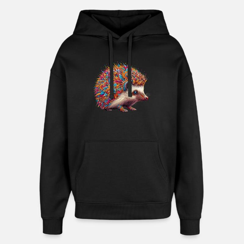 Hedgehog - Oversized Unisex Hoodie by Stanley/Stella - black
