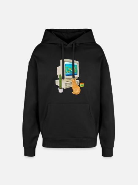 90s PC Fishbowl - Oversized Unisex Hoodie by Stanley/Stella - black