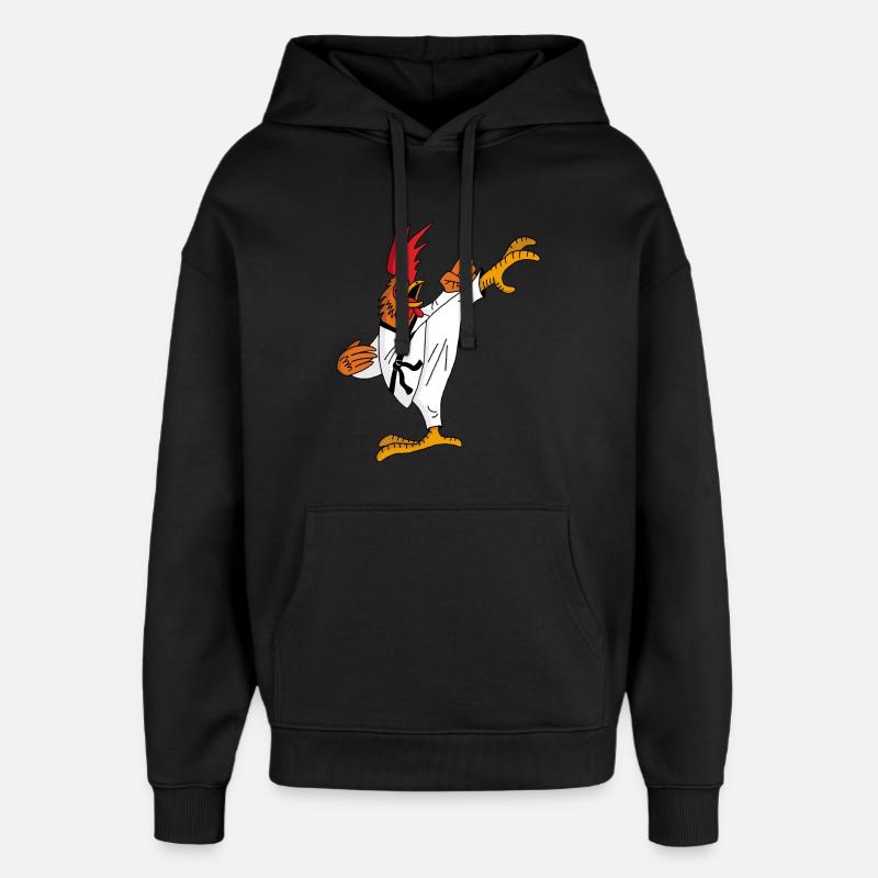 Rooster and Karate - Oversized Unisex Hoodie by Stanley/Stella - black
