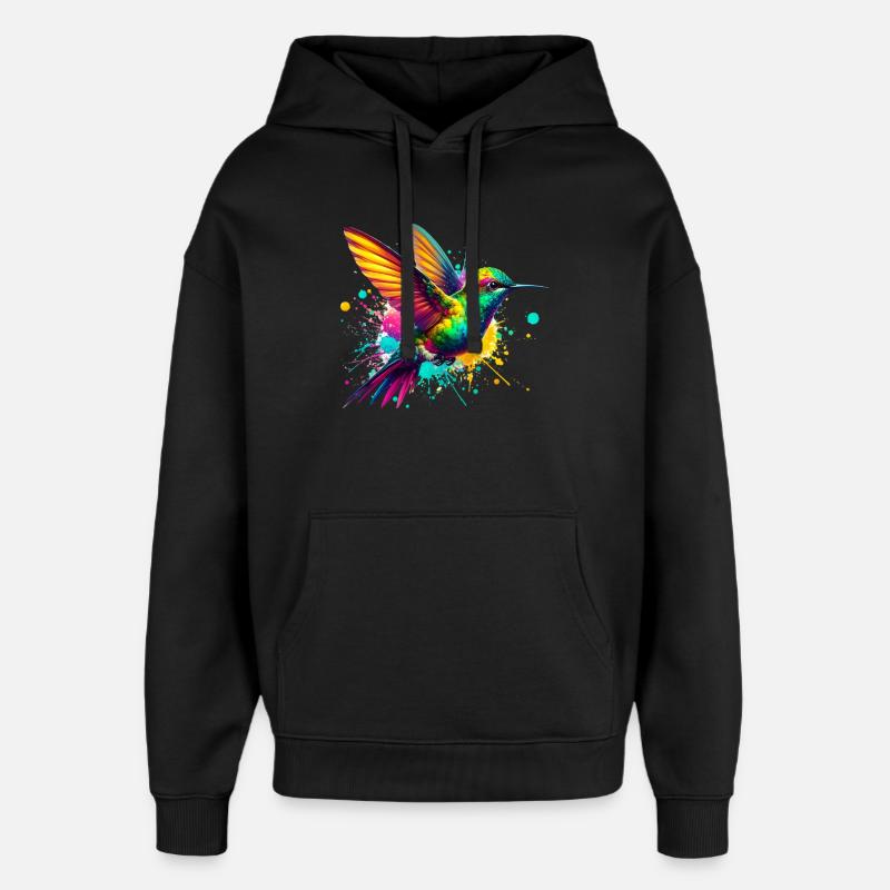 Kolibri - Oversized Unisex Hoodie von Stanley/Stella - Schwarz