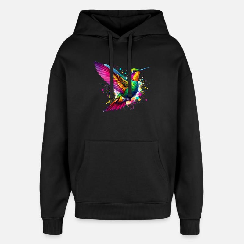 Kolibri - Oversized Unisex Hoodie von Stanley/Stella - Schwarz