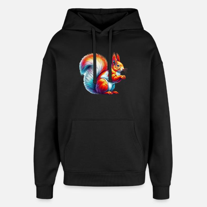 Écureuil - Sweat à capuche unisexe Stanley/Stella Oversized - noir