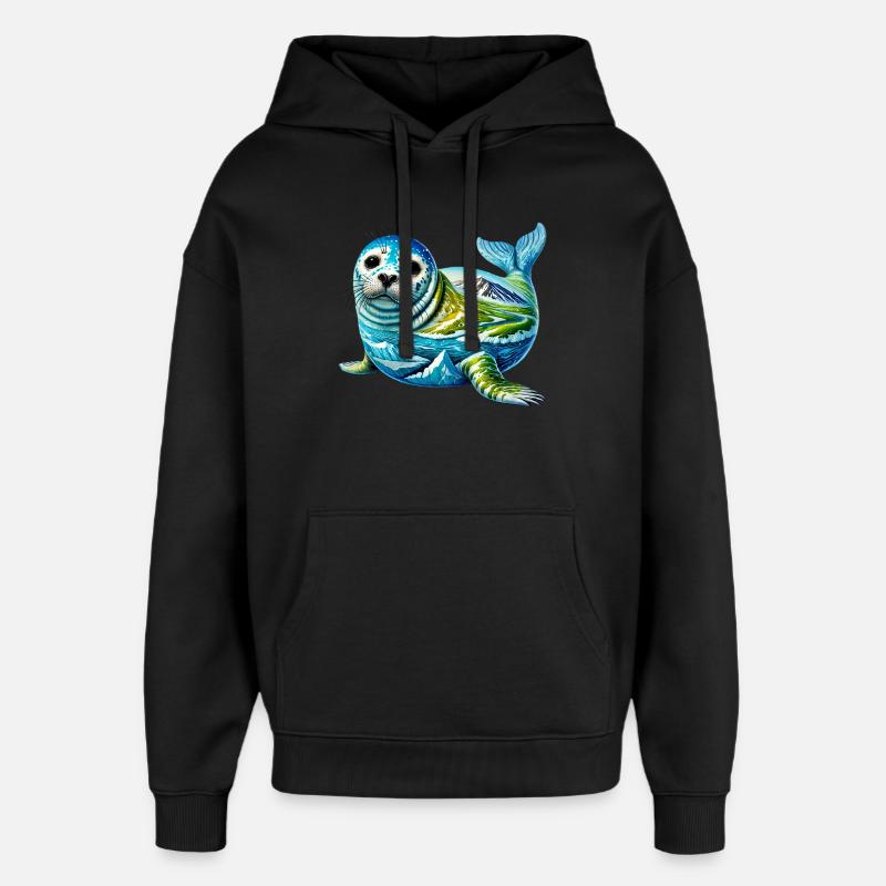 Phoque - Sweat à capuche unisexe Stanley/Stella Oversized - noir