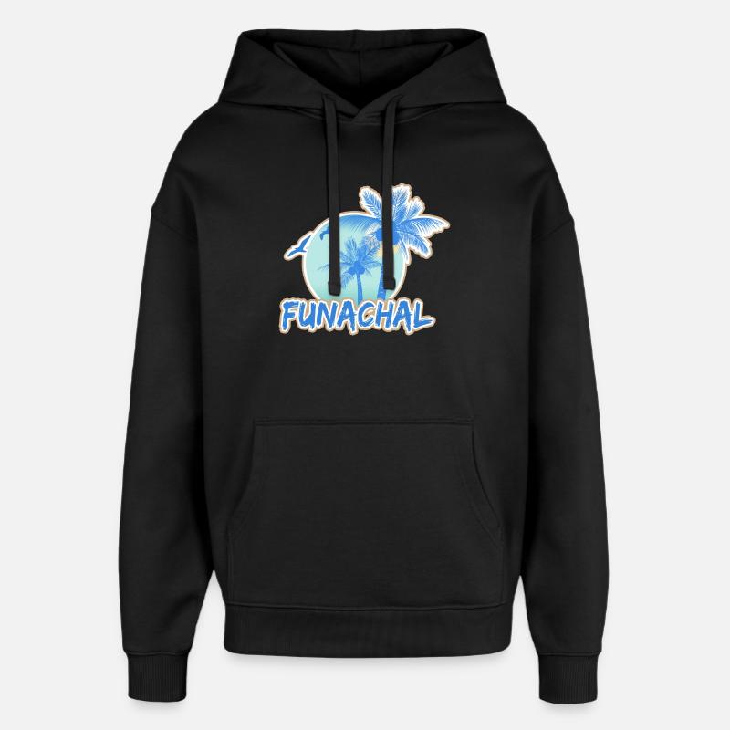 Vacances Funachal - Sweat à capuche unisexe Stanley/Stella Oversized - noir