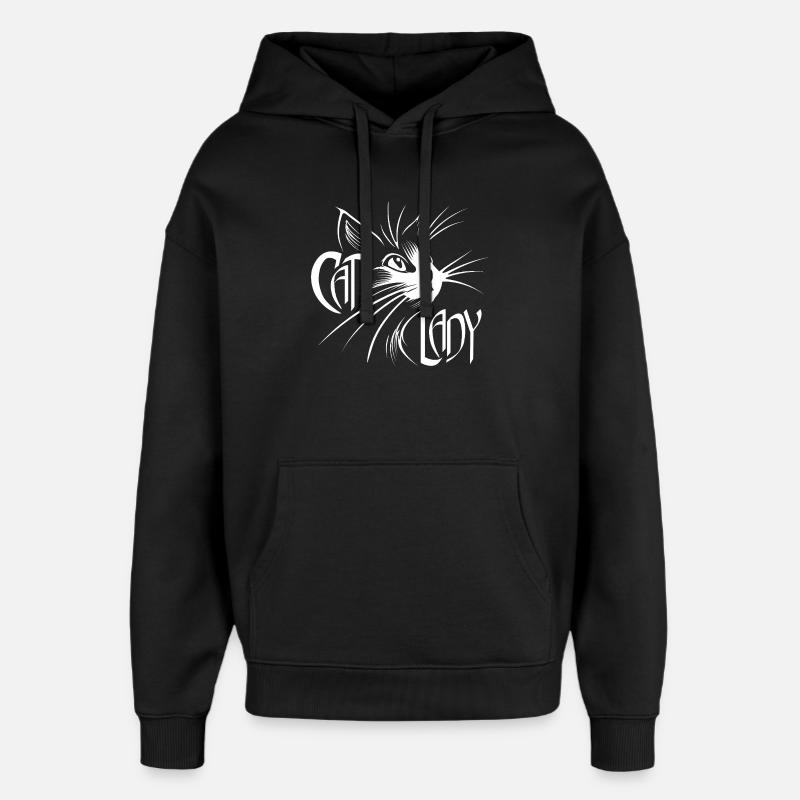 Cat Lady Katze Katzen - Oversized Unisex Hoodie von Stanley/Stella - Schwarz