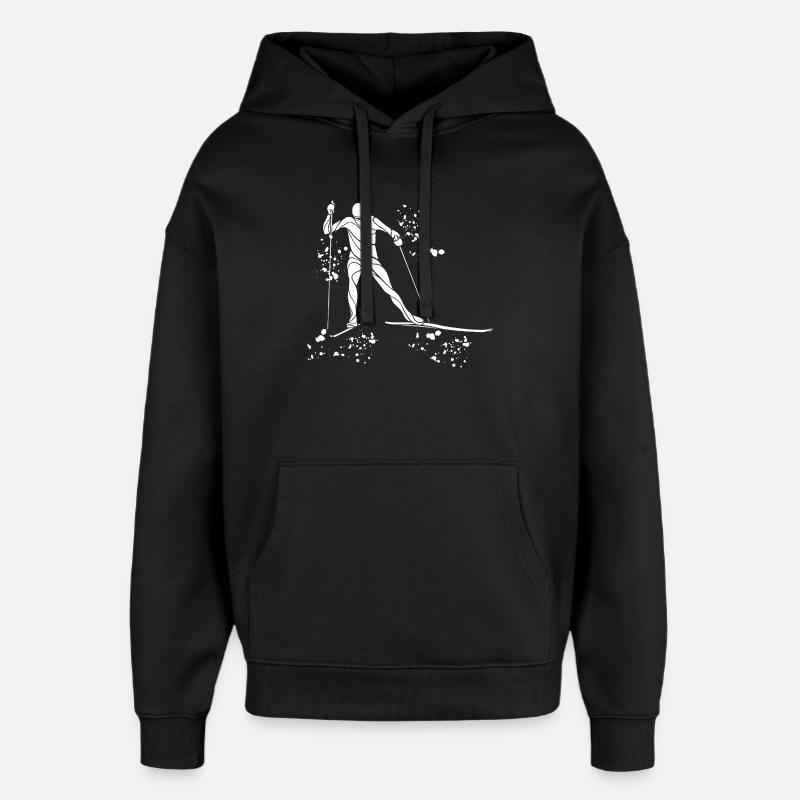 Ski de fond Ski de fond - Sweat à capuche unisexe Stanley/Stella Oversized - noir