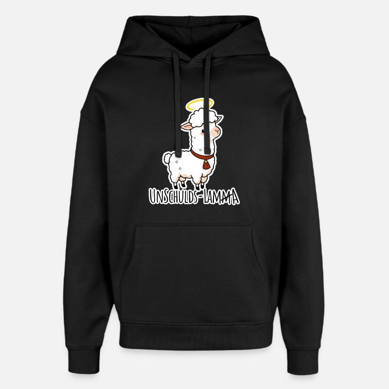 Unschulds-Lamm äh Lama Flachwitz - Oversized Unisex Hoodie von Stanley/Stella - Schwarz