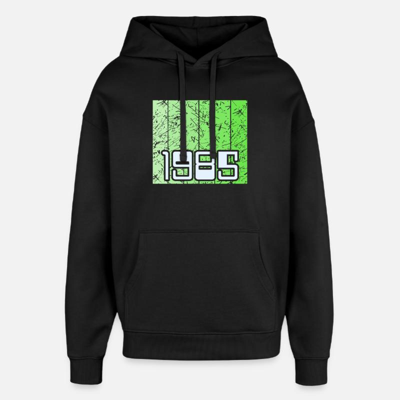 Gruen 1985 - Sweat à capuche unisexe Stanley/Stella Oversized - noir