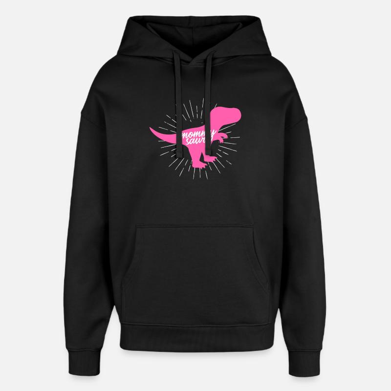 Mommysaurier T-Rex Mama Dinosaurier-Silhouette - Oversized Unisex Hoodie von Stanley/Stella - Schwarz