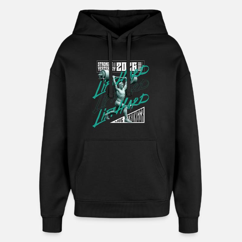 Gewichtheber-Mann, lila-rosa Lichtversion - Oversized Unisex Hoodie von Stanley/Stella - Schwarz