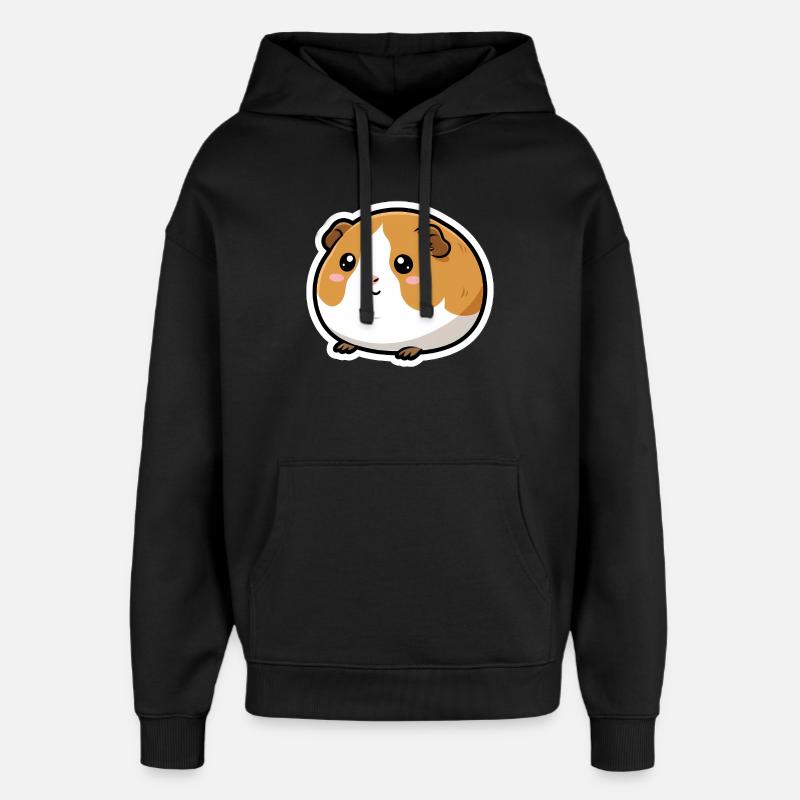 Autocollant tête de cochon d’Inde - Sweat à capuche unisexe Stanley/Stella Oversized - noir