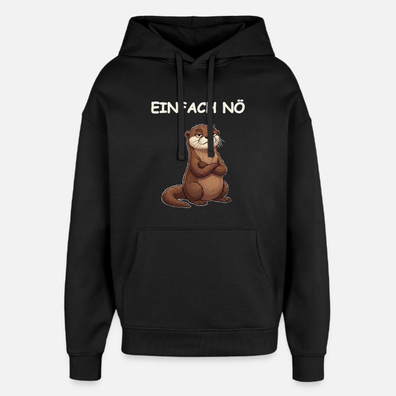 Drôle de Dicton, Loutre - Sweat à capuche unisexe Stanley/Stella Oversized - noir